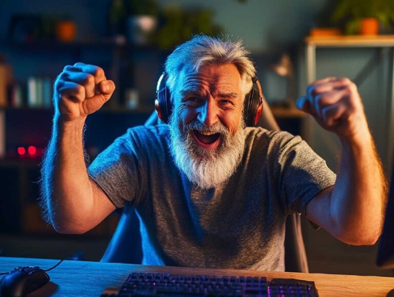 Un joueur de jeux vidéo de plus de 50 ans