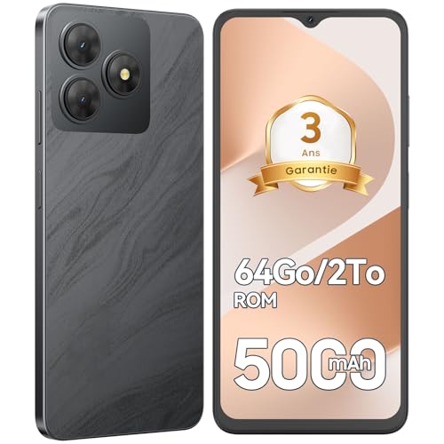 Ausriray Telephone Portable Android, 6Go+64Go/TF 2To, Octa Core, Écran