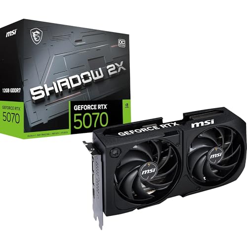 MSI NVIDIA GeForce RTX 5070 12G Shadow 2X OC Carte Graphique - 12 Go G