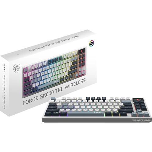 MSI Forge GK600 TKL Wireless Sky FR Clavier Gaming sans Fil, AZERTY, D