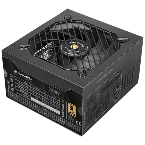 Mars Gaming MPB750PSI, Alimentation PC Full Modulaire 750W, 10 Ans de