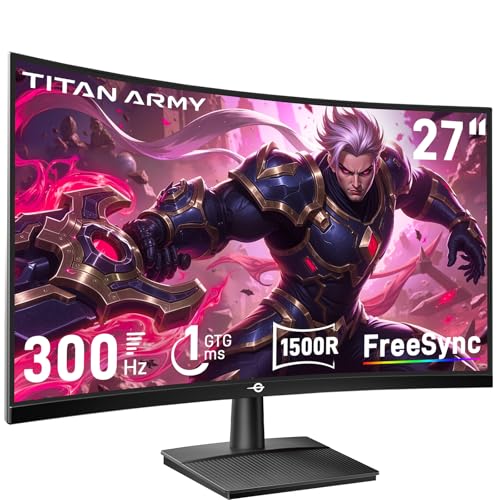 TITAN ARMY 27 Pouces incurvé Ecran PC Gamer, 300Hz 280hz 240hz, 1ms MP