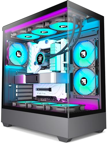 FOIFKIN F1 Boitier PC ATX - 6 Ventilateurs PWM ARGB préinstallés, boît