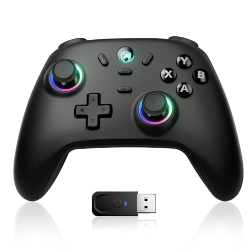 ECHTPower Manette PC, Gaming Manette Sans Fil avec Joystick à Effet Ha