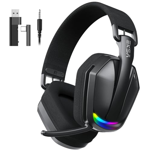 EKSA G19BT Casque Gaming sans Fil, Casque Bluetooth 5.4, 2,4GHz USB/Ty