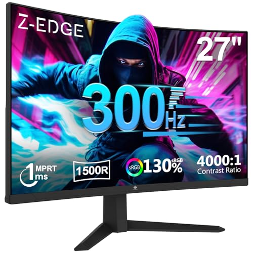 Z-Edge Ecran Pc Gamer Incurvé 27'' 300Hz (DP1.4 * 2), 1ms MPRT, FreeSy