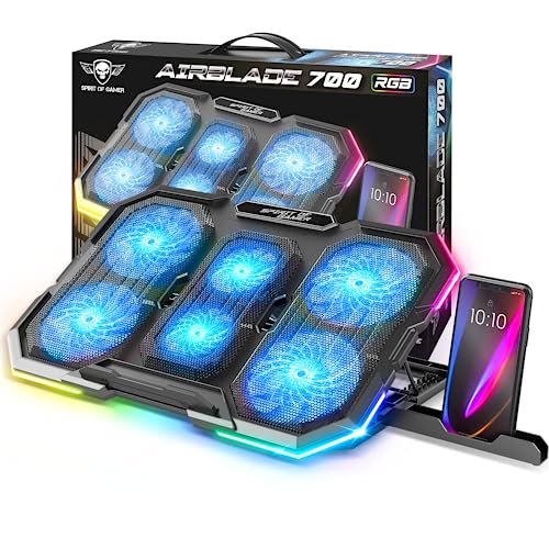 SPIRIT OF GAMER, Refroidisseur PC Portable 10" à 17", 6 Ventilateurs S