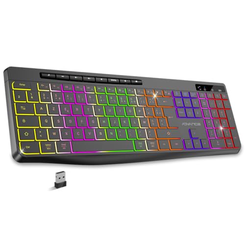 AD Advance - R Type, Clavier Sans Fil Silencieux Rechargeable, Touches