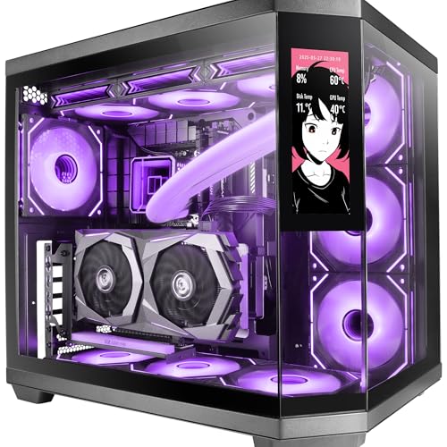 Mars Gaming MC-3TCORELCD Boîtier Gaming ATX, Écran IPS 7,2” Personnali