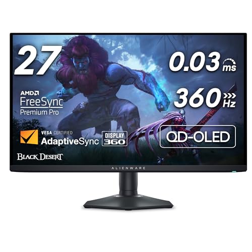Alienware AW2725DF 27" QHD (2560x1440) Écran PC Gaming, 360Hz, QD OLED