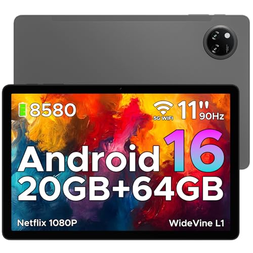 POPUX Tab A9+ Android 16 Tablette 11 Pouces, 20Go + 64Go (TF 2To) Unis